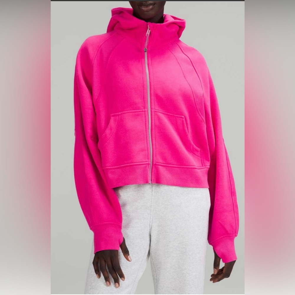 Lululemon Scuba Oversized Full Zip  Hoodie Jacket Sonic Pink SZ. XS/S EUC
